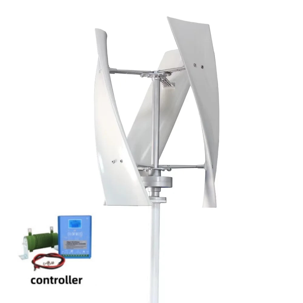 2000W Vertical Axis Wind Turbine Generator Kit 48V Windmill with 220V AC Output Complete Set Controller And Inverter