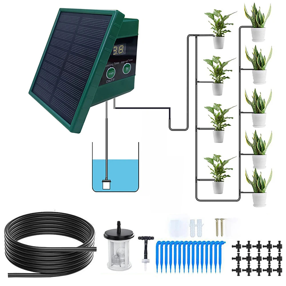 Solar Automatic Drip Irrigation System Timed Drip Hose Watering Device