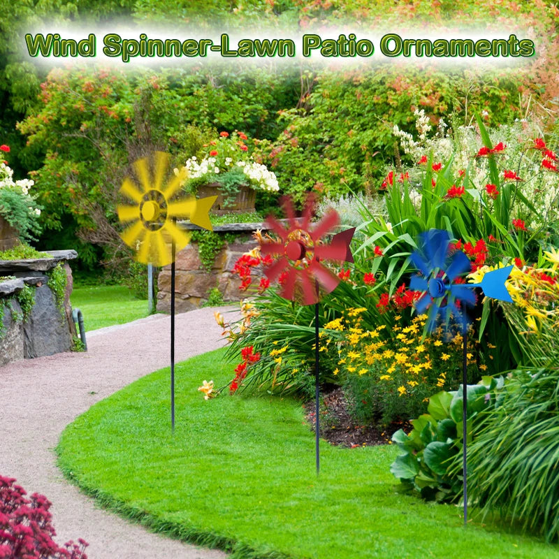 28in  Decorative Lawn Ornament Wind Mill Wind Sculpture Metal