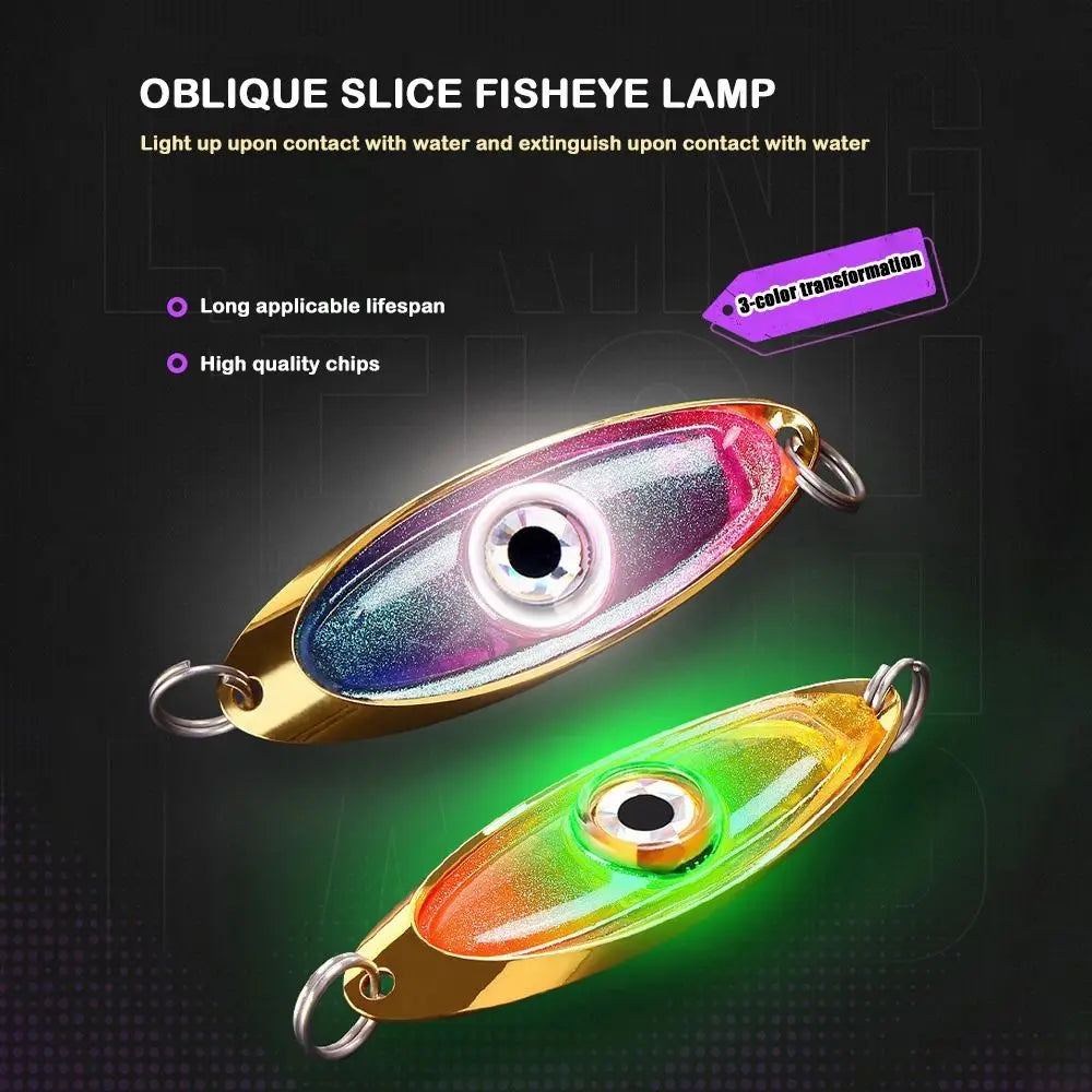 LED Deep Drop Underwater Flash Fluorescent Eye Shape Fishing Squid for Night Fishing