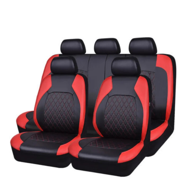 All Season Quitled PU Leather Car Seat Cover Full Universal Fit Sedan Suv Pick-up Truck Seat