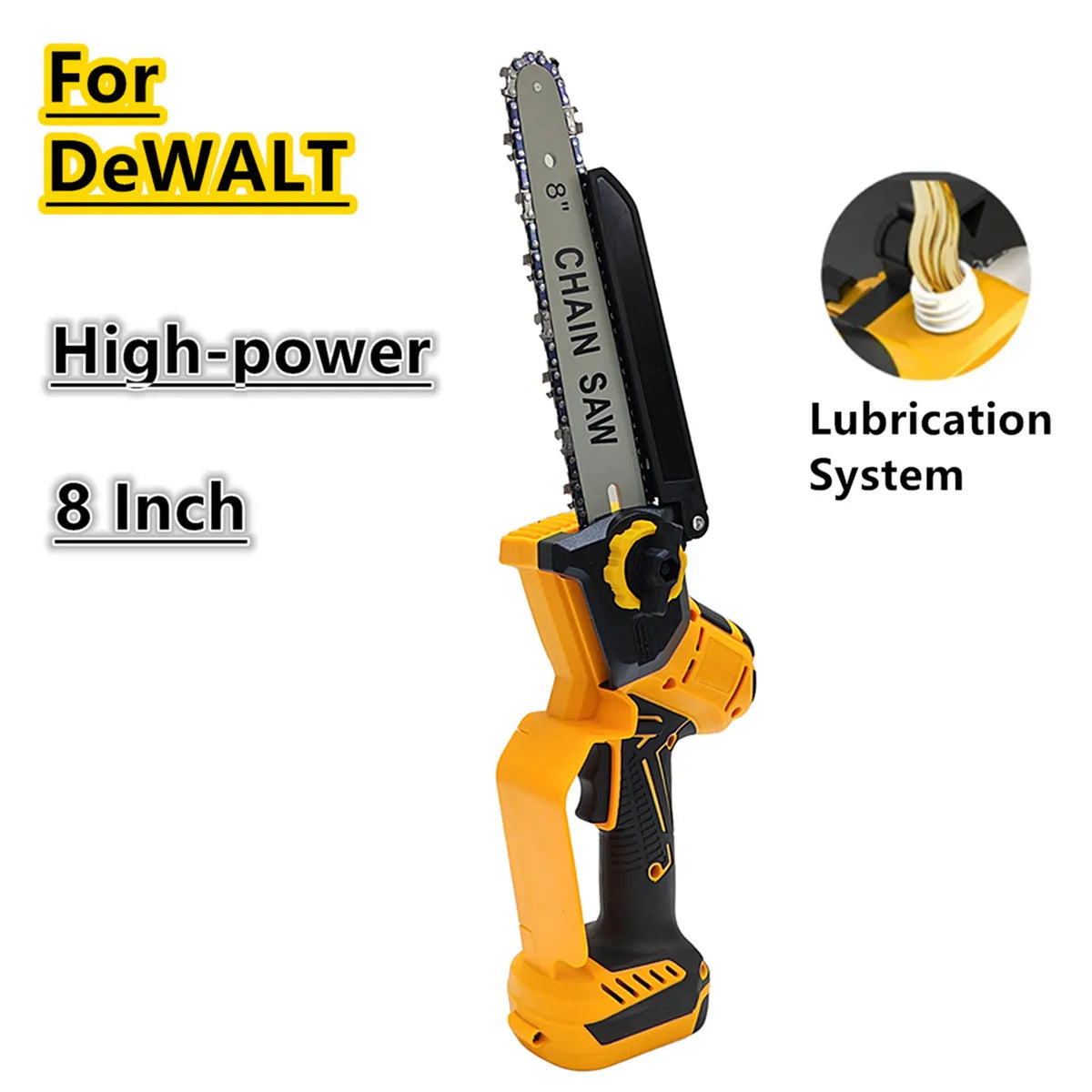 For DeWALT 20V Battery Brushless Chain Saw 8 Inch High-power Electric Chainsaw