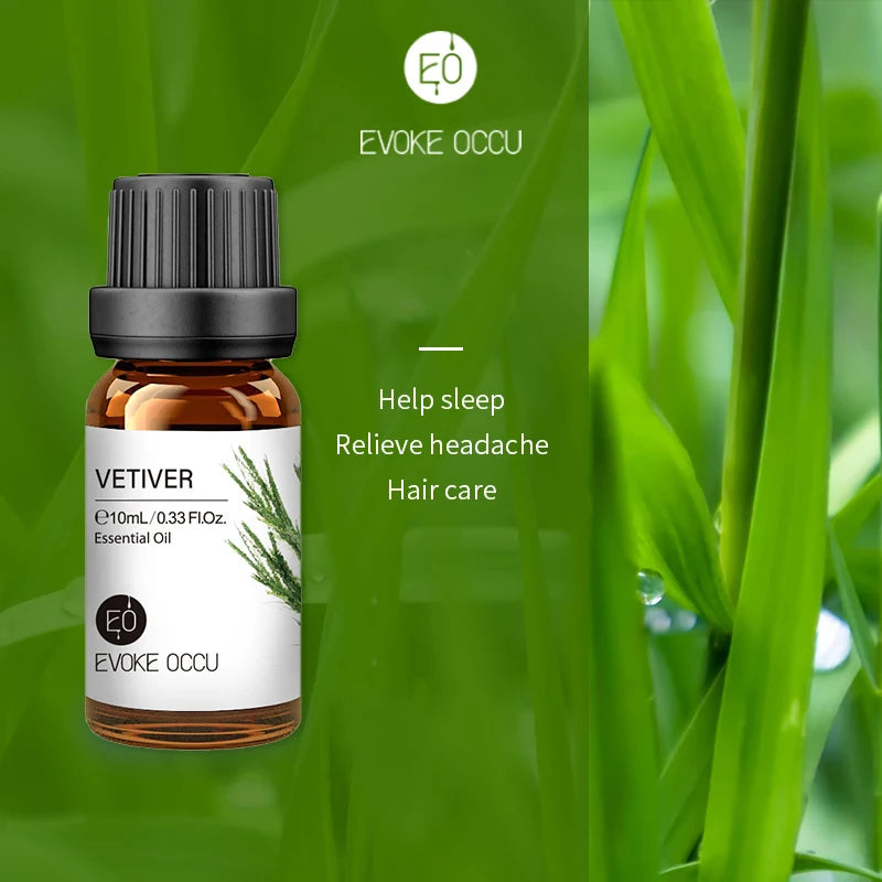 EVOKE OCCU 10mL Essential Oil, Lavender Jasmine Rose Vanilla Pure Natural Oil for Diffuser Humidifier Massage Candle Soap Making