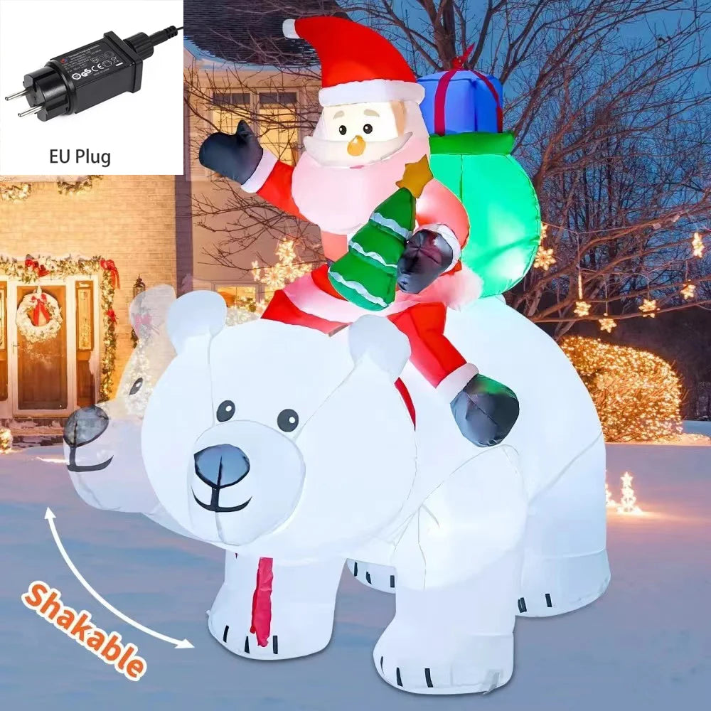 Christmas Inflatable Decoration Toy Built-in LED Lights Inflatable Model Indoor Outdoor Ornament