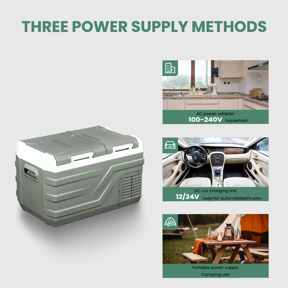 Alpicool NLS 20L 30L 40L Portable Refrigerator Mini Fridge Freezer 12V Compressor Cooler 12/24V DC 100-240V AC for Camping