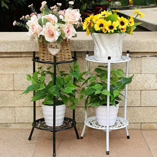 1 Pack, 2-Tiered Tall Metal Plant Stands