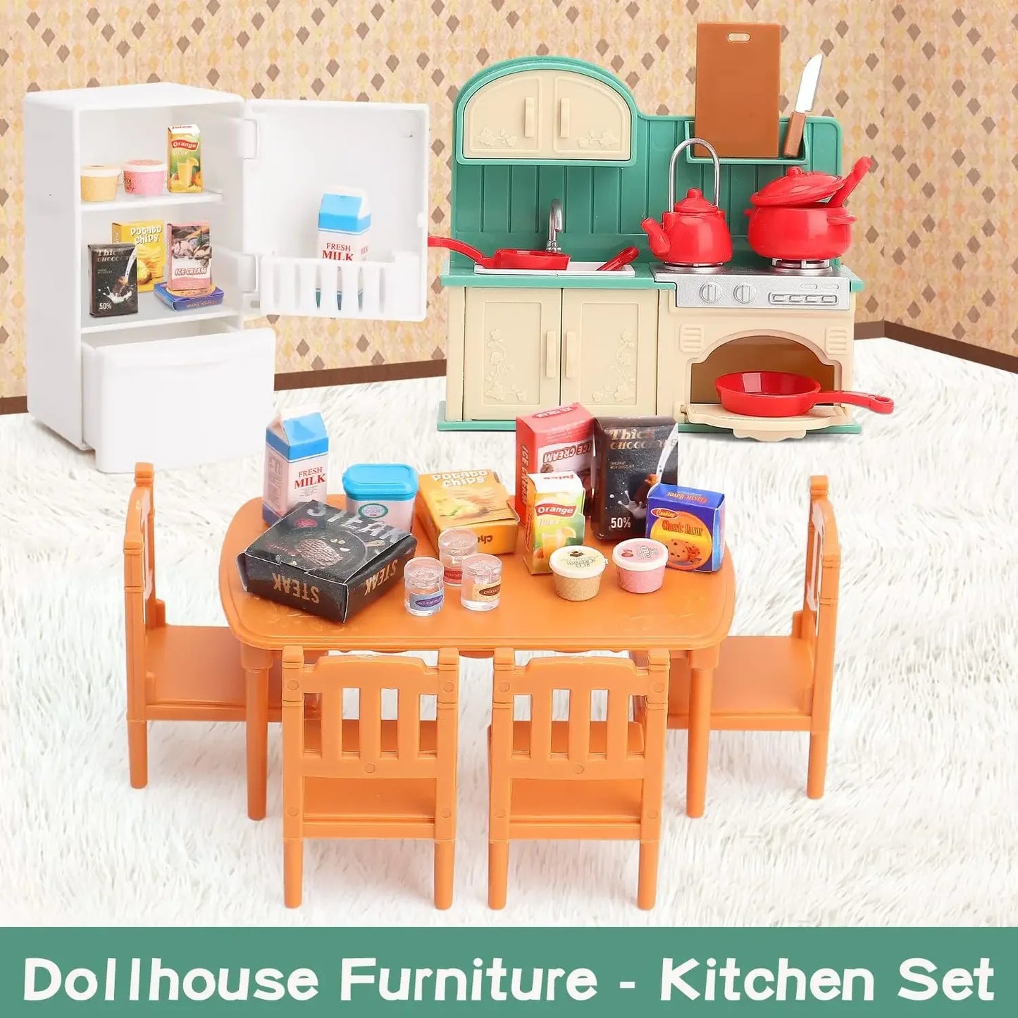 Dollhouse Furniture Set for Kid Toys Miniature Doll House Accessories