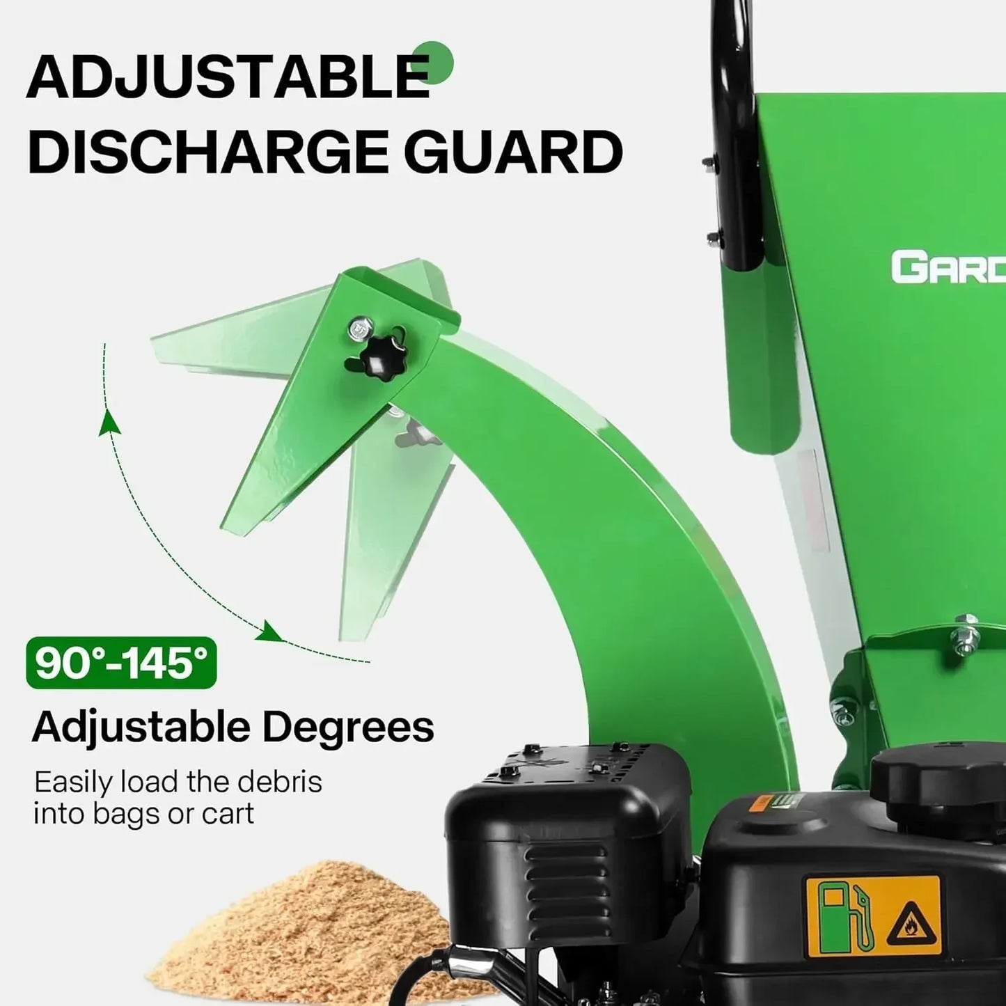 Wood Chipper Shredder, 7HP 212cc Gas Powered Heavy Duty, 3" Max Wood Diameter