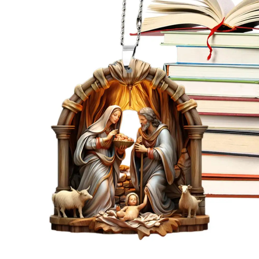 Christmas Nativity Scene Ornaments. 2D