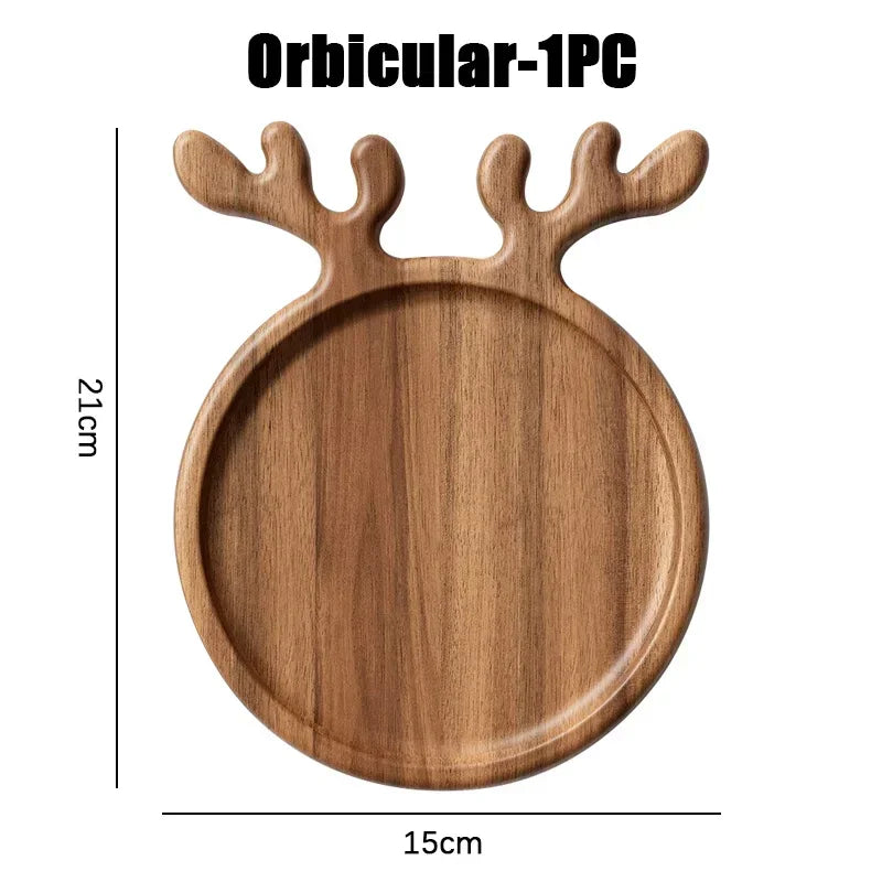 Appetizer Platter Decorative Christmas Tray Dessert/Snacks, Wood Serving Platter