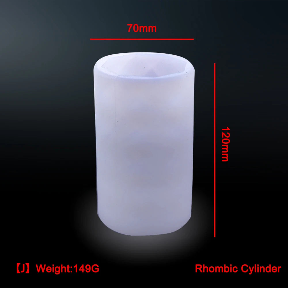1PC 10 Style Cylindrical Hexagon Silicone Mold DIY Epoxy Resin Casting Mould