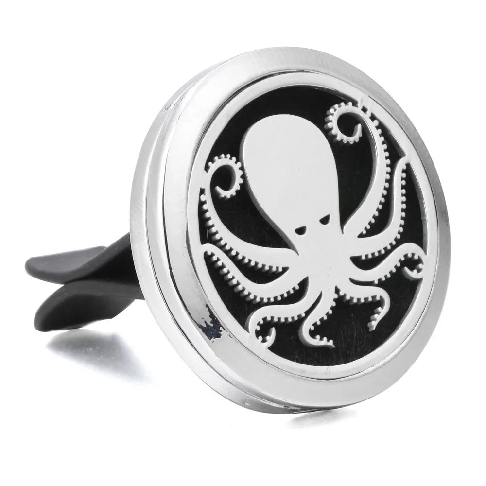 Essential Oil Diffuser Stainless Steel Magnetic Car Air Freshener Vent Clip + 1pcs Pad