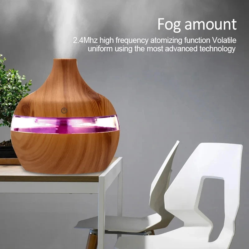 Compact USB Aroma Diffuser & Humidifier with LED Night Light