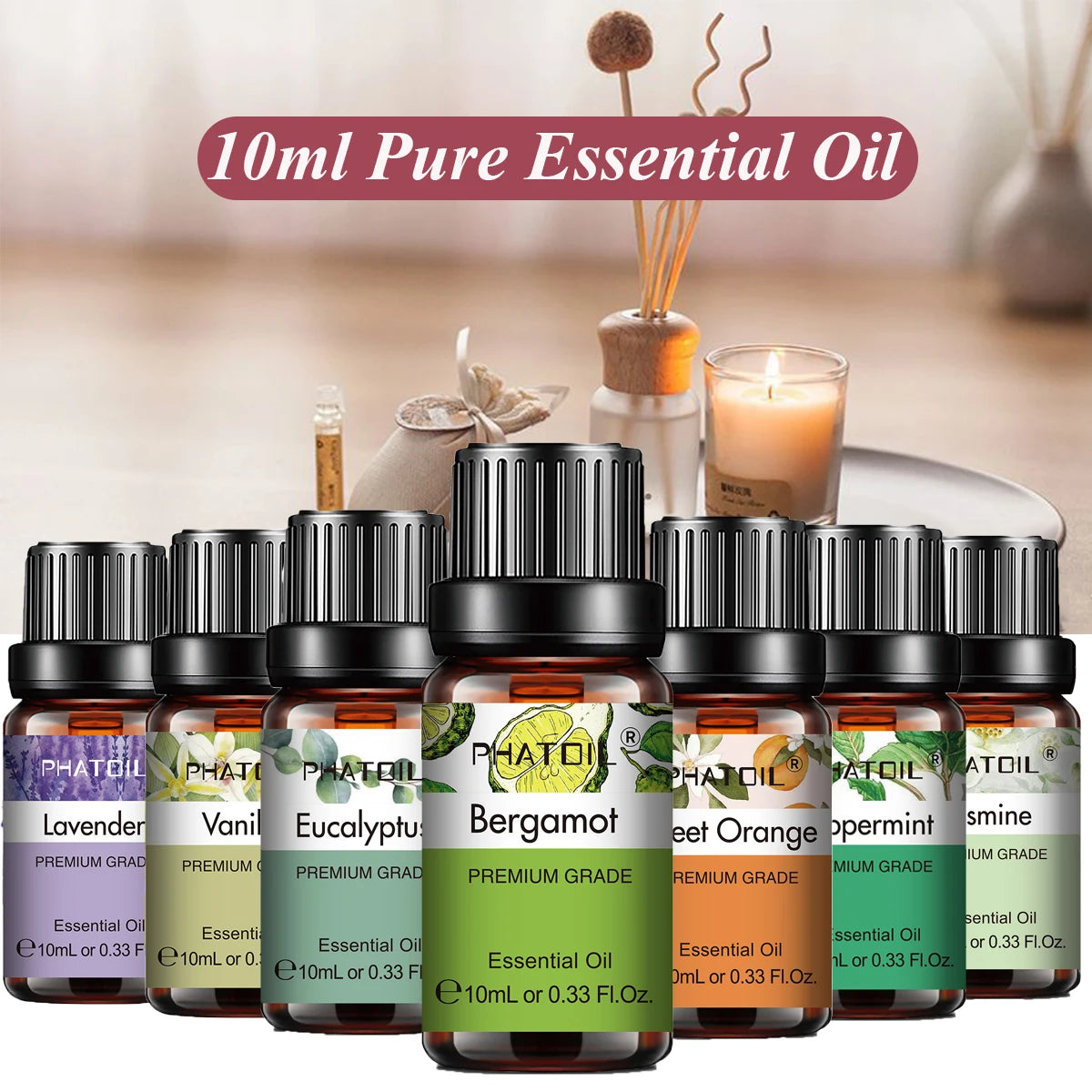 PHATOIL Natural Plant Essential Oil 10ml for Diffusers