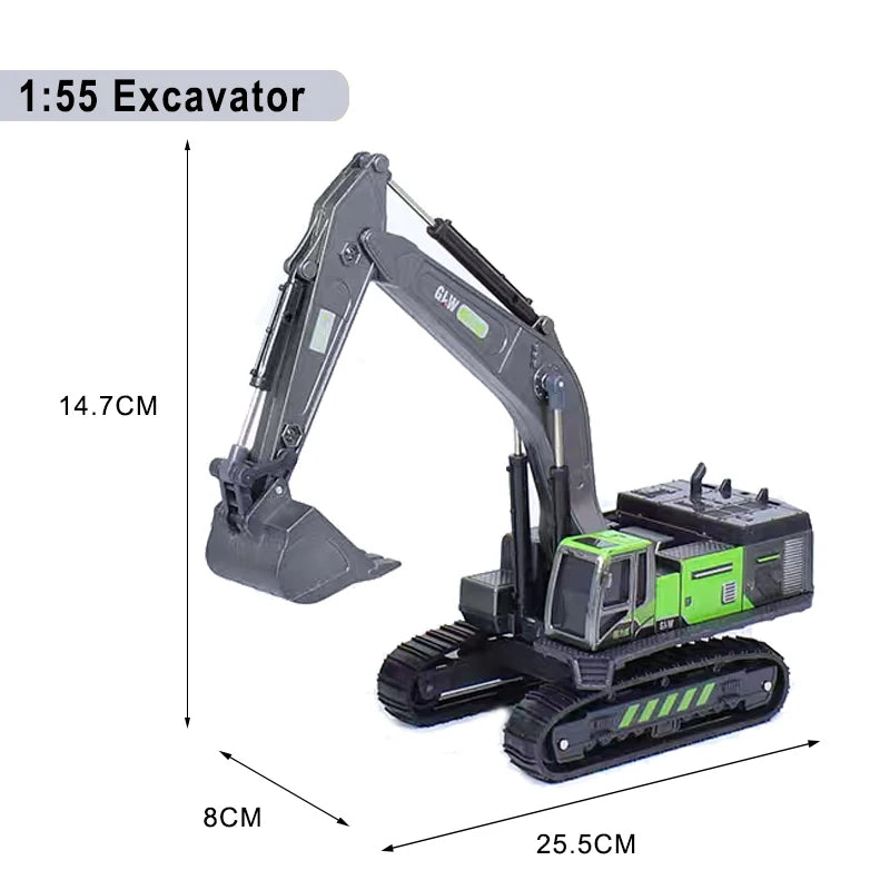 Engineering Diecast Toys for Boys Alloy+Plastic Tractor Excavator Backhoe Crane Bulldozer Kids Truck Children Vehicle Model Gift