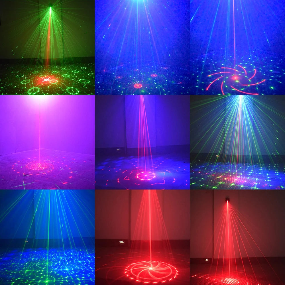 DJ Lamp - Disco Party Lamp - USB 8-Pin Multi-Pattern Remote Control Sound-Controlled Strobe Lamp