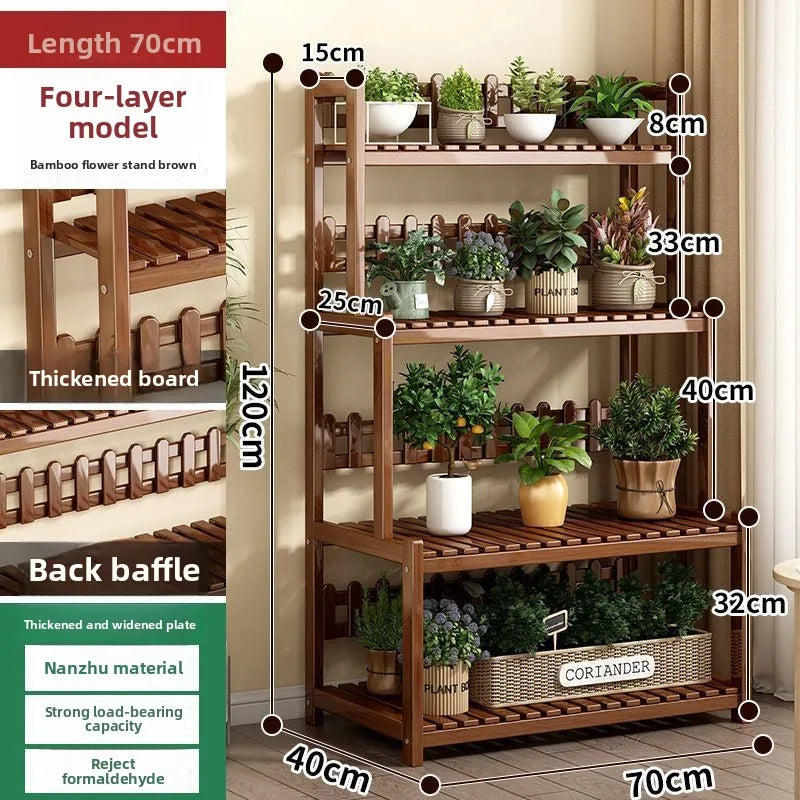 Durable Floor-to-ceiling new stepped movable multi-layer flower pot shelf