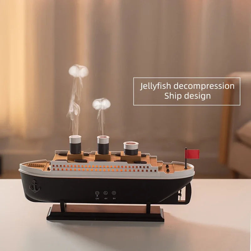 Titanic Ship Air Humidifier 250ml Remote Control Essential Oil Jellyfish Smoke rings and more