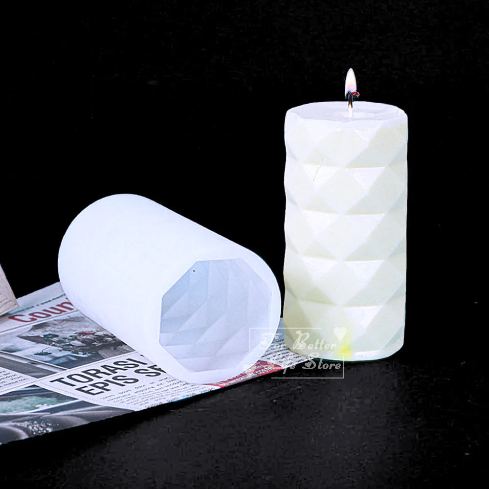 1PC 10 Style Cylindrical Hexagon Silicone Mold DIY Epoxy Resin Casting Mould
