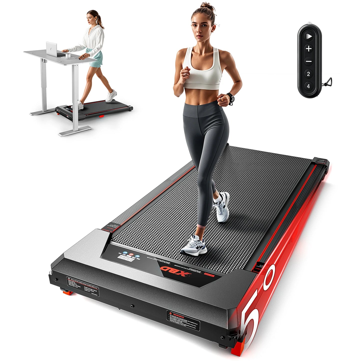 XBD Portable Incline Treadmill- 330lb Capacity, 2.5HP with LED display and Remote