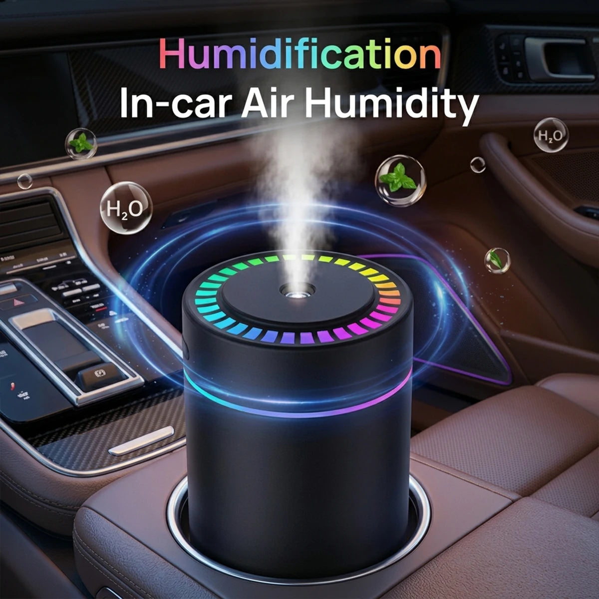 RGB Mini Air Humidifier 180ML Aroma Diffuser Essential Oil USB For Car Home Bedroom