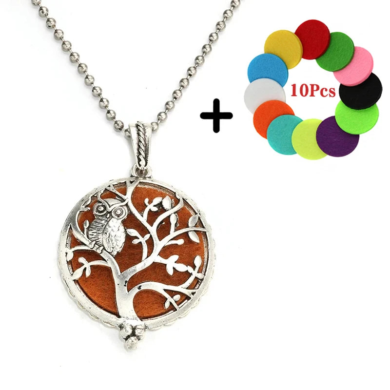 Popular Design Fashion Aromatherapy Locket Necklace Perfume Essential Oil Diffuser