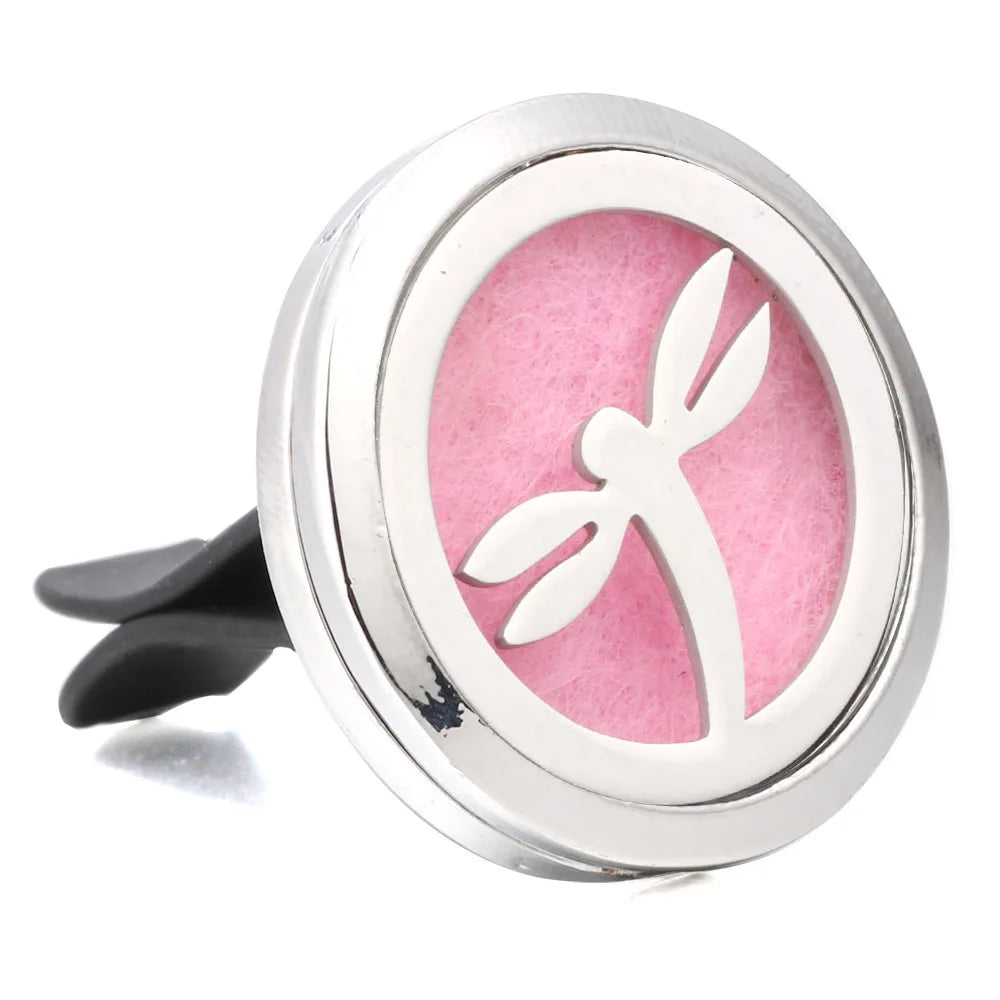 Essential Oil Diffuser Stainless Steel Magnetic Car Air Freshener Vent Clip + 1pcs Pad