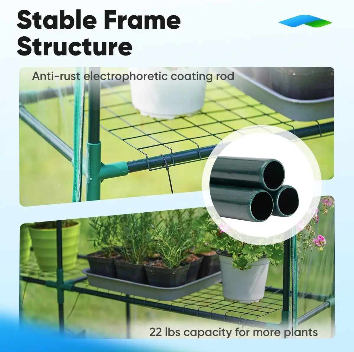 Large Outdoor Greenhouse For Gardening Metal Frame Easy Assembly