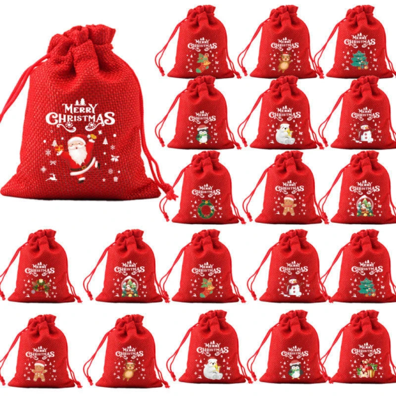 Christmas Gift Bags with Drawstring