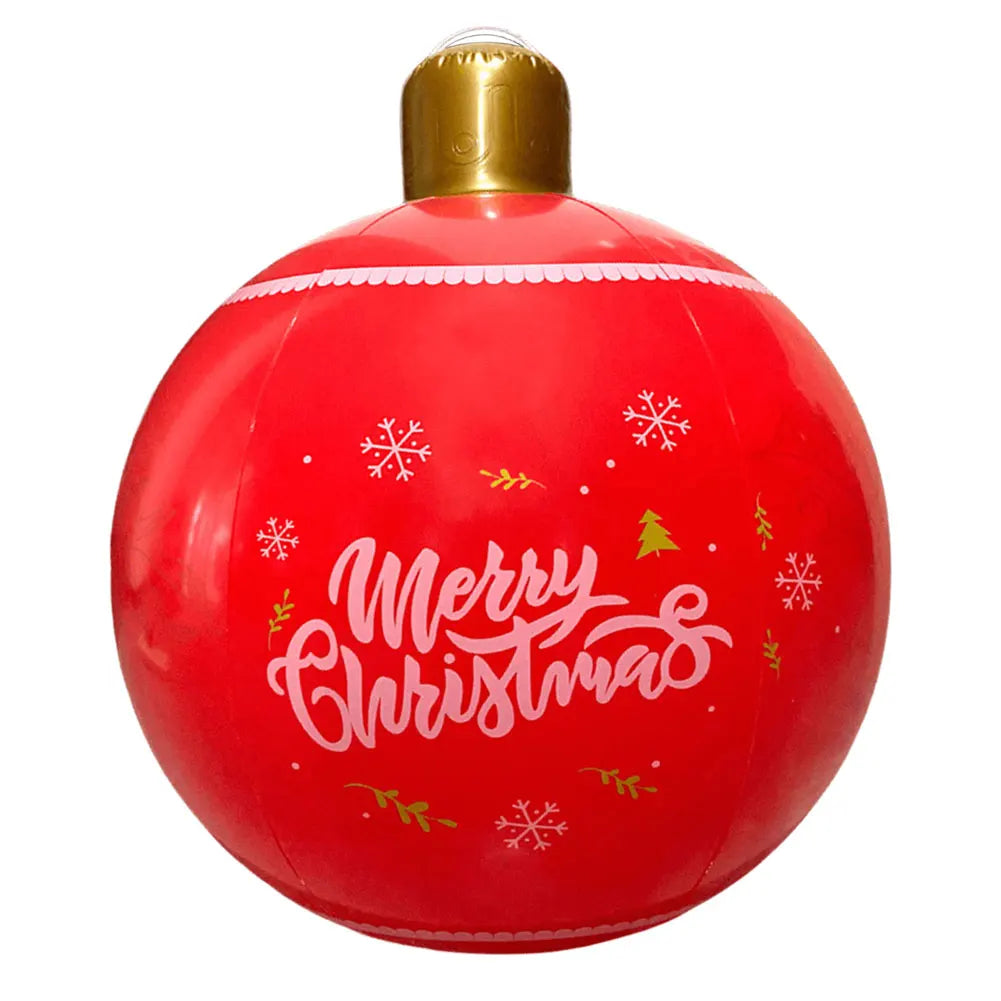 60CM PVC Christmas Inflatable Ball Giant Big Decorated Gifts Christmas Ball Decorations