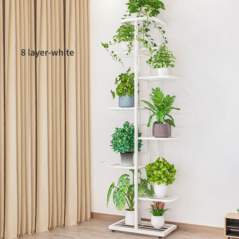 Shining Stand For Flowers Iron 6/7/8 Layers Plant Holder Rack Home Garden Decoration