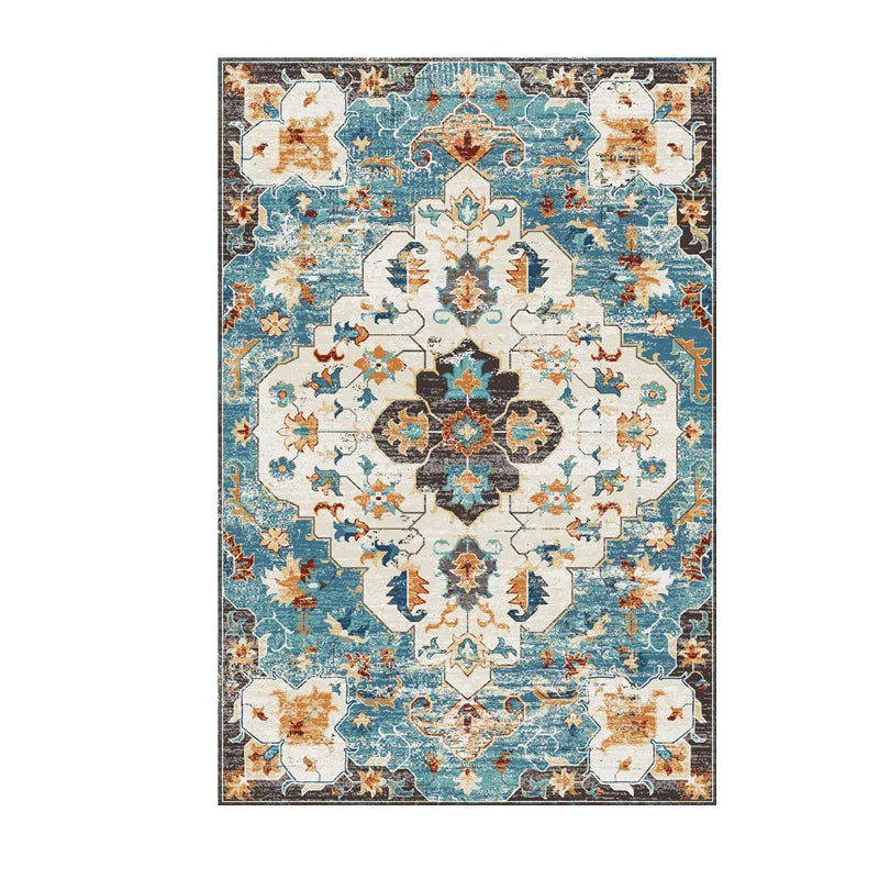 VIKAMA Washable Foldable Imitation Cashmere Carpet Entry Door Mat Persian Retro Style