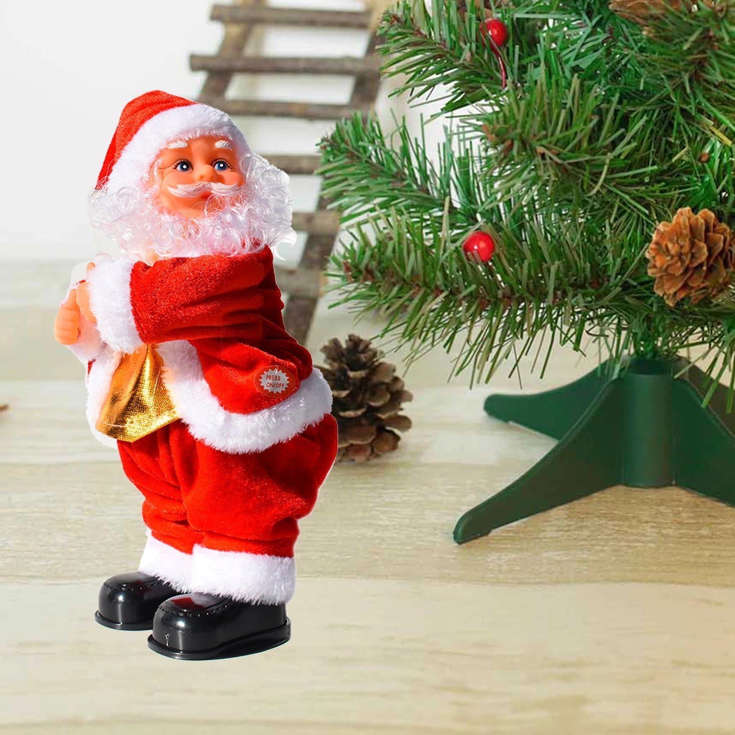 Music Electric Santa Claus Doll Twisted Hip Ornament Kids Xmas Toy for Christmas