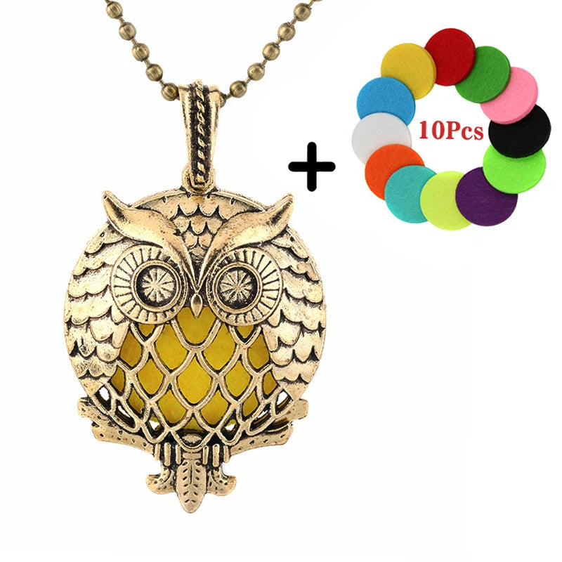 Popular Design Fashion Aromatherapy Locket Necklace Perfume Essential Oil Diffuser