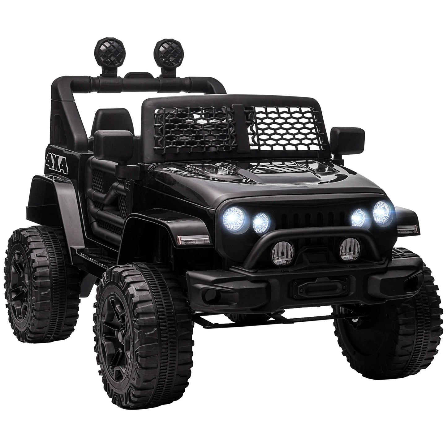 12V Battery Powered Kids Ride on Car Off Road Truck Toy W/ Parent Remote, Black