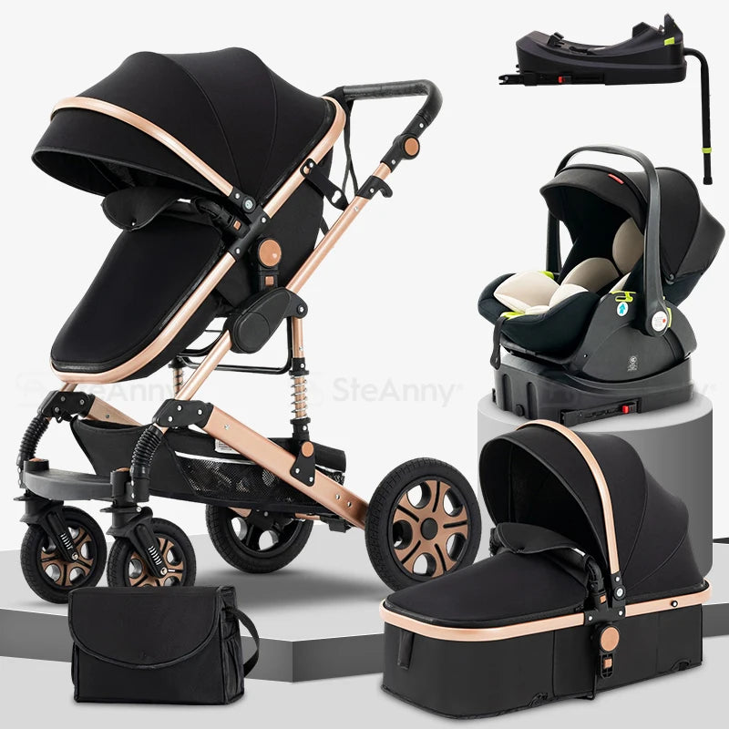 Baby Stroller and Car Seat, Baby Travel System with Baby Carriage Up to 55lbs, 3in1 Reversible Foldable Standard Stroller