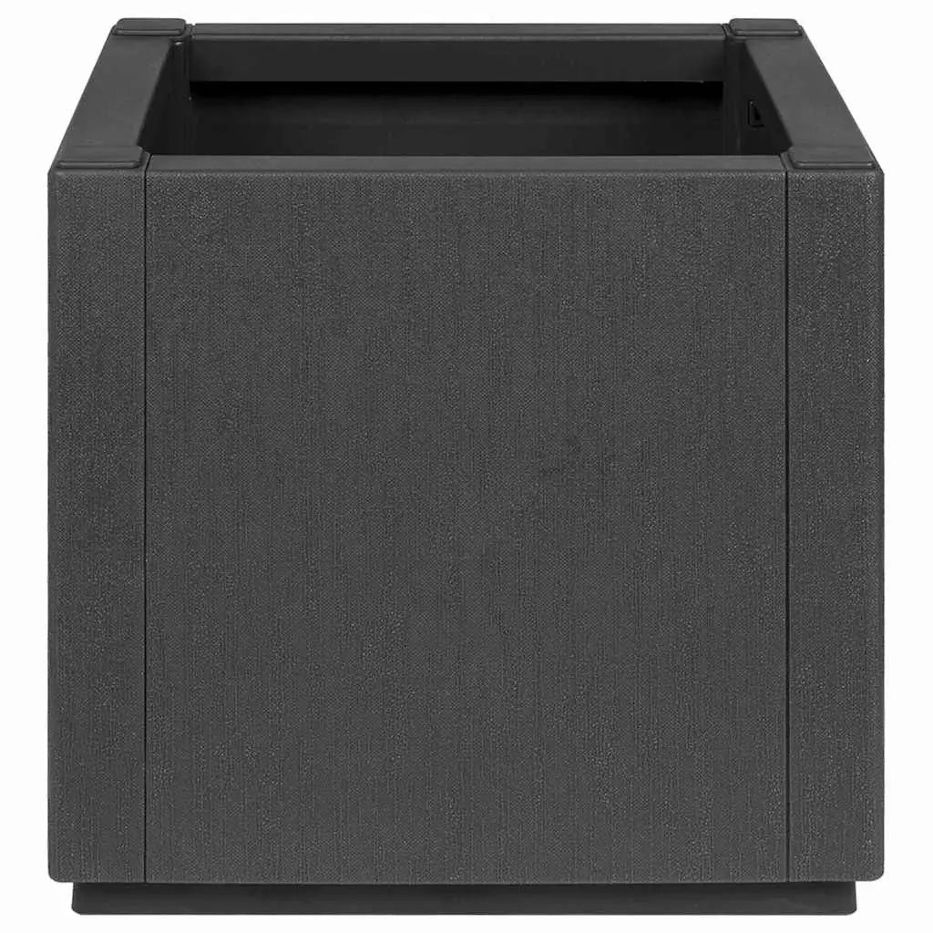 Dark Grey Plastic Flower Box 14.17 X 14.17 X 13.78 in for Flower Pots & Planters