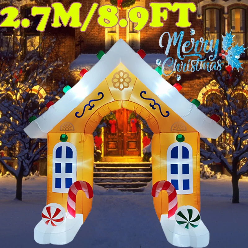 Christmas Decoration Inflatable  Snowman Built-in LED Lights Outdoor New Year Party Decor