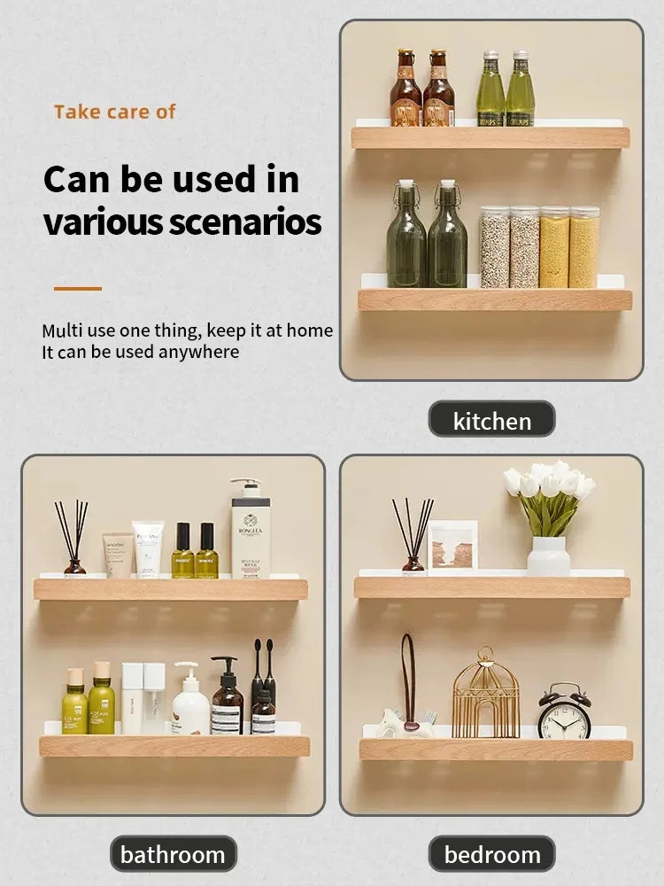 Household Wooden Wall Mount Shelving. Livingroom, Bathroom, Kitchen, and more.