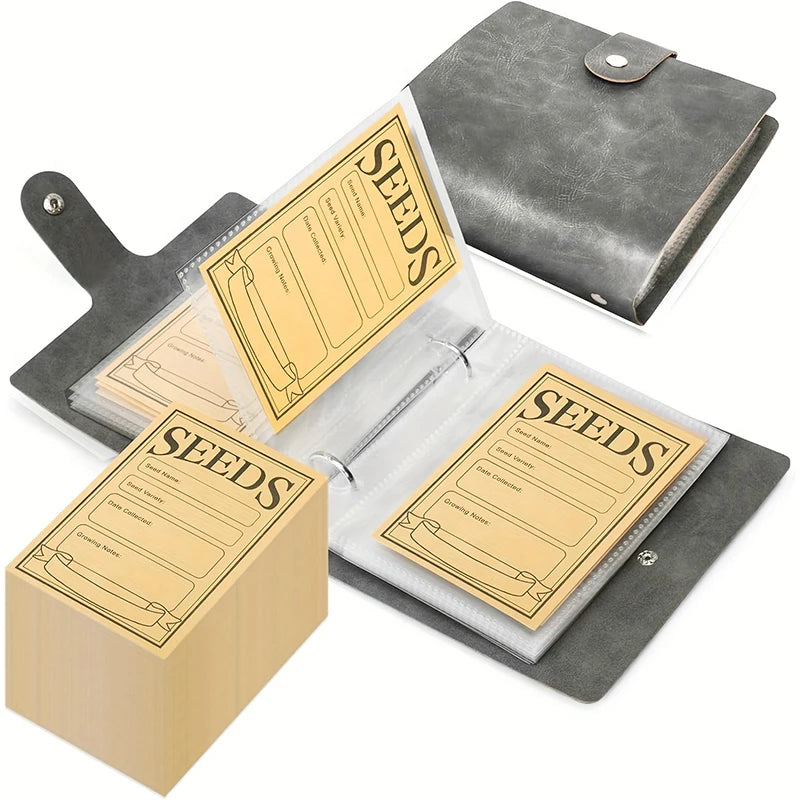 50pcs Garden Seeds Storage Organizers Seed Organizer Binder With Self-Sealing Seed Envelopes Seed Packet Organizer Seed