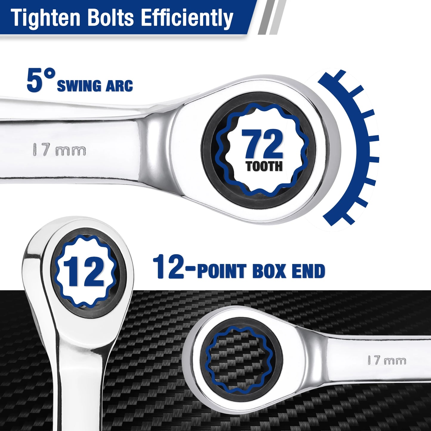 WORKPRO 21pc Ratcheting Wrench Set  with Box ,72 Teeth Wrench with Box