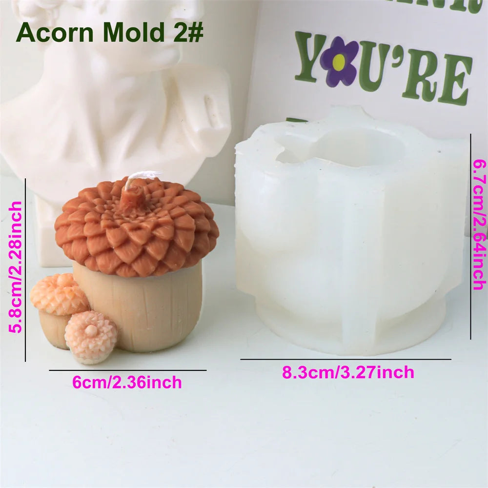 Cute Squirrel Candle Silicone Mold 3D Pinecone Scented