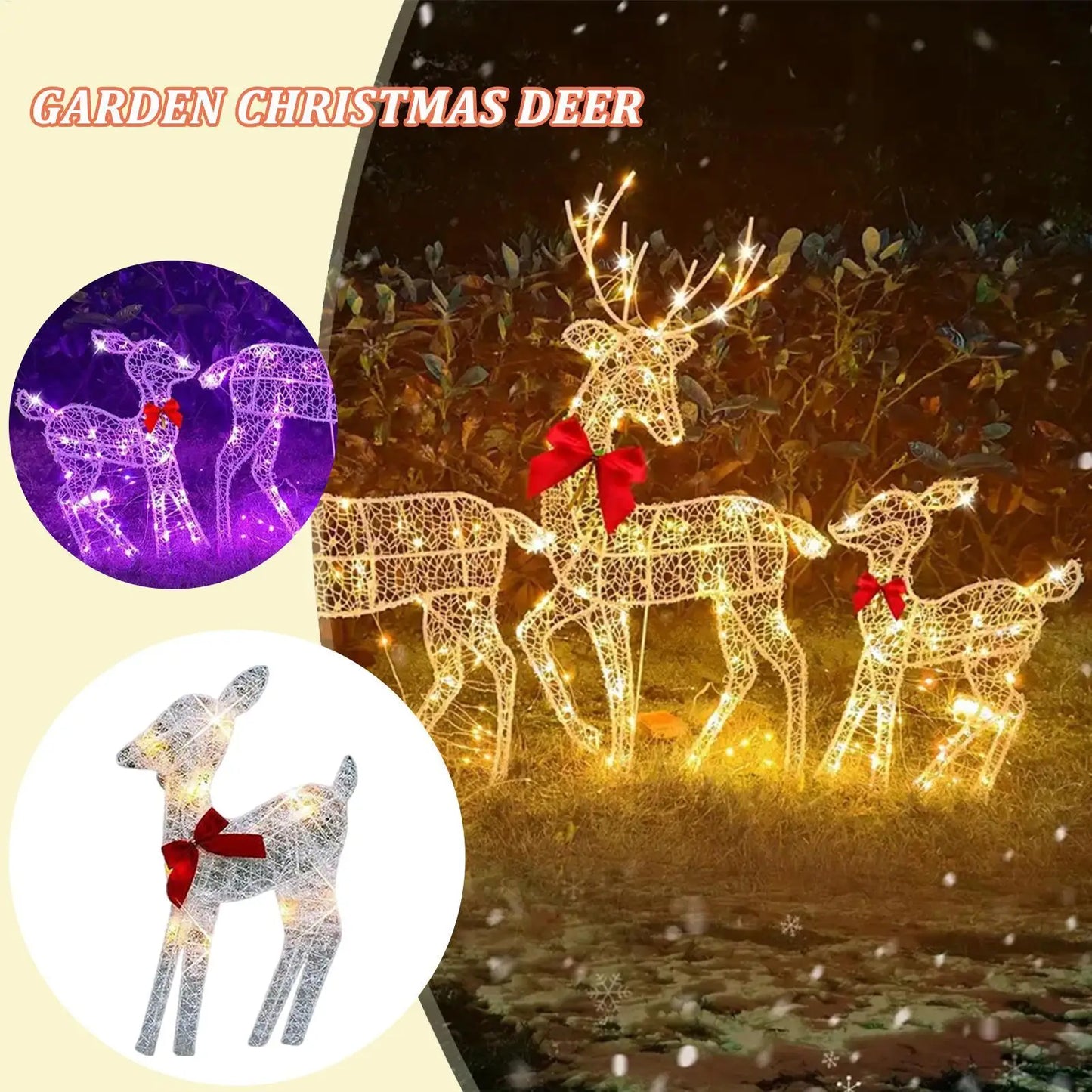 Lighted Deer Yard Decoration Waterproof Festive Decor Christmas Deer