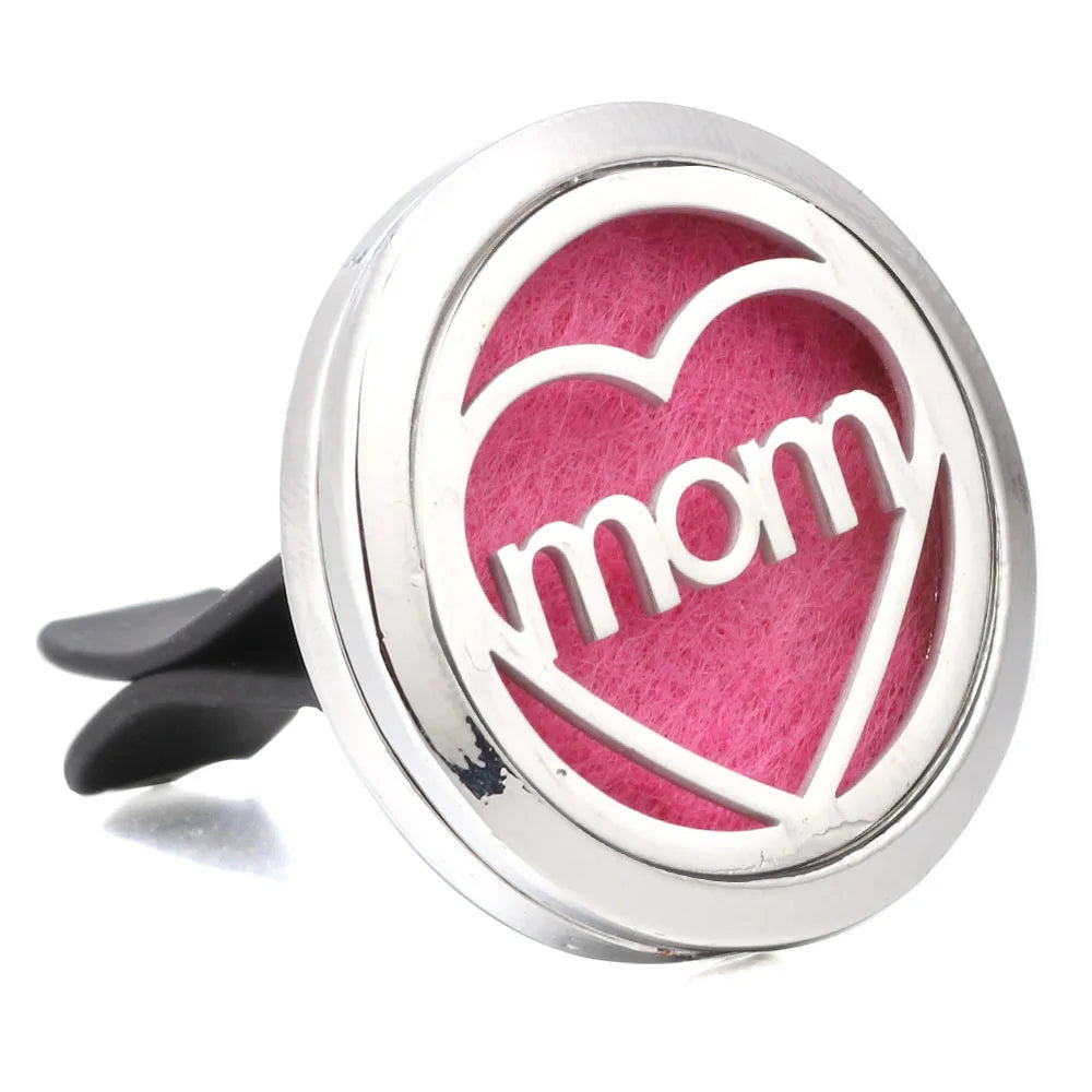 Essential Oil Diffuser Stainless Steel Magnetic Car Air Freshener Vent Clip + 1pcs Pad
