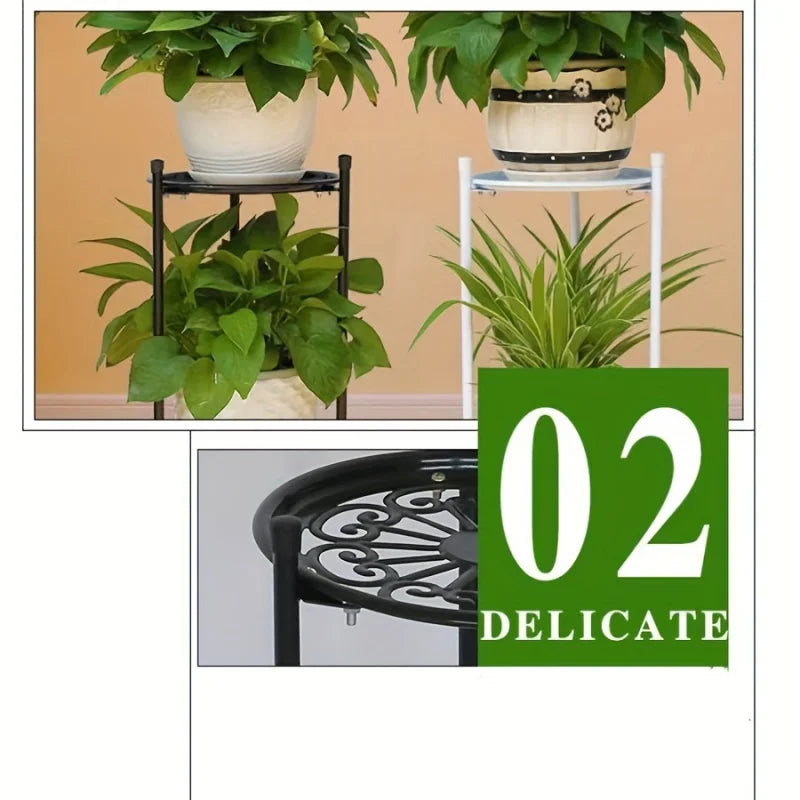 1 Pack, 2-Tiered Tall Metal Plant Stands
