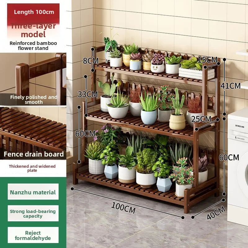 Durable Floor-to-ceiling new stepped movable multi-layer flower pot shelf