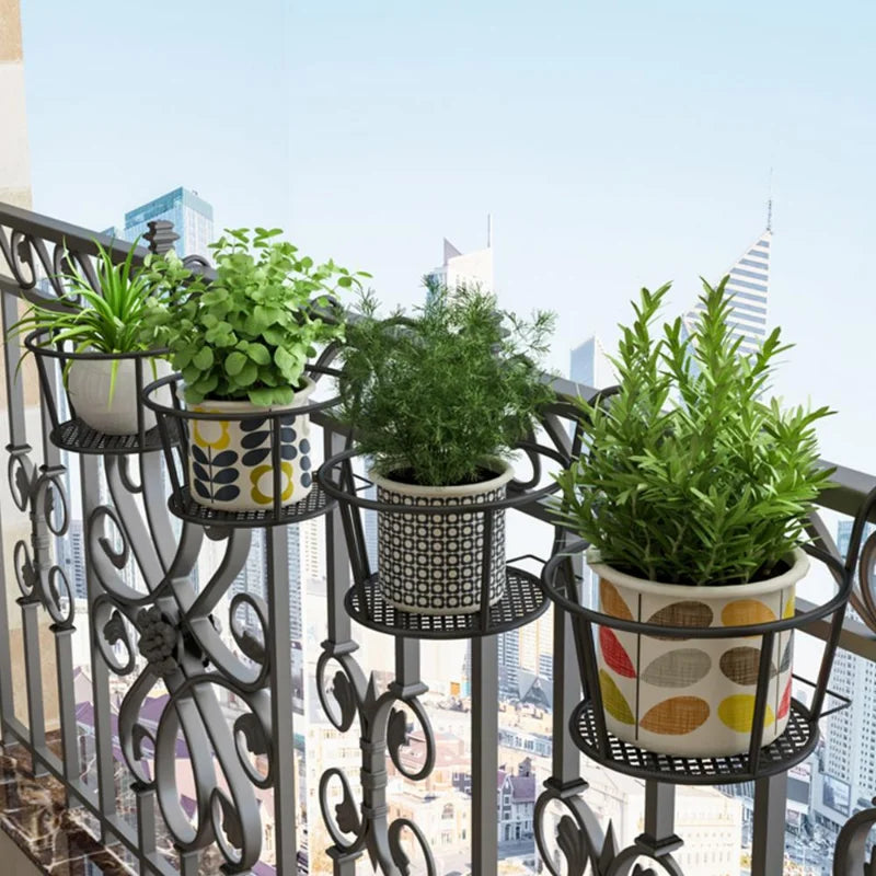 Hanging Plant Round Racks Railing Fence Outdoor Decks
