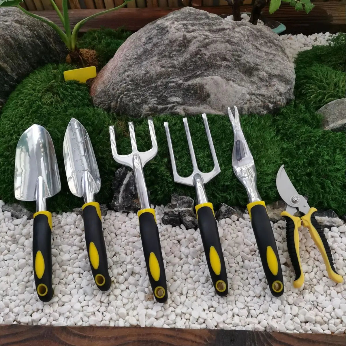 Garden Tool Hand Trowel, Rake, Cultivator, Weeder Tools with Ergonomic Handle,