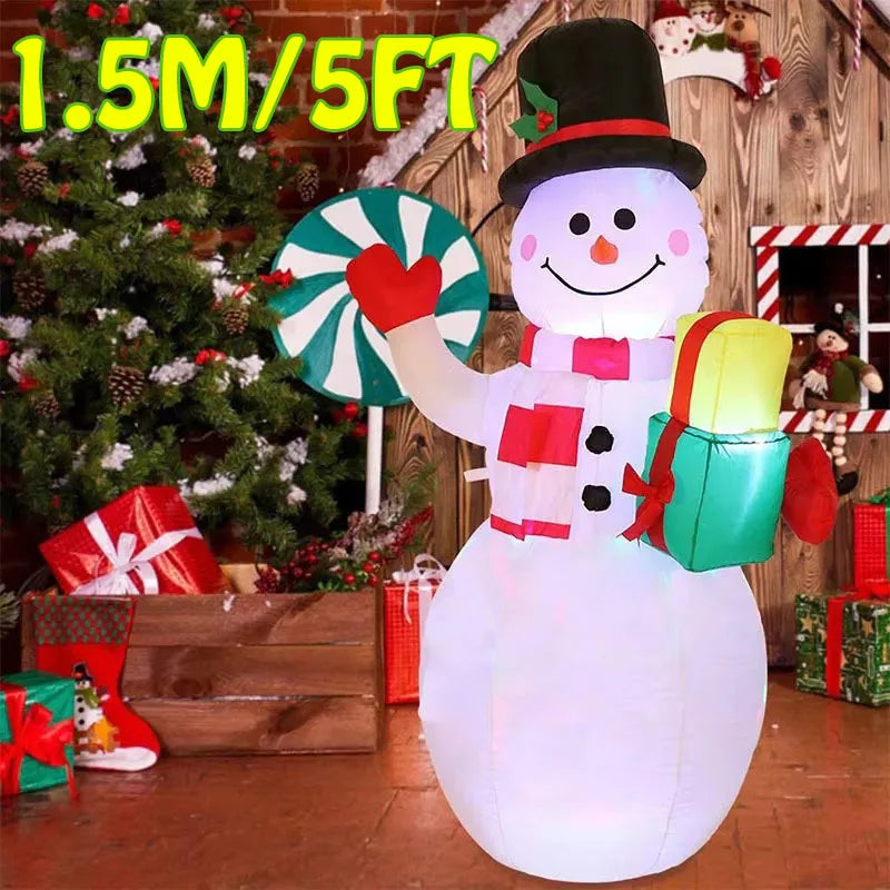 Christmas Decoration Inflatable  Snowman Built-in LED Lights Outdoor New Year Party Decor