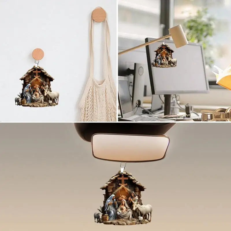 Christmas Nativity Scene Ornaments. 2D